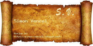 Simon Vencel névjegykártya